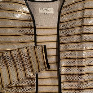 St John Evening Sequin Knit Cropped Jacket